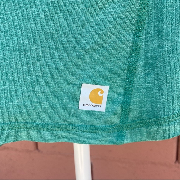 Carhartt Women’s Quarter Zip Green Long Sleeve Sweater Top - Size Small - Picture 3 of 6